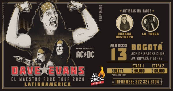 Dave Evans En Vivo - Primer Vocalista de AC/DC | Ticketcode